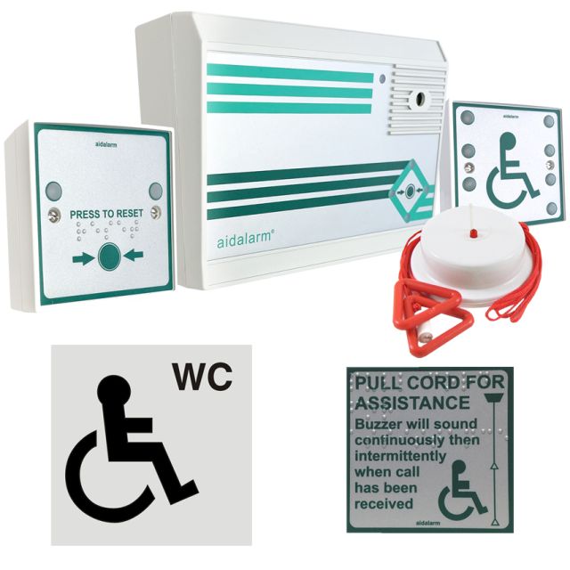 AIDALARM Battery Powered Disabled Toilet Alarm Kit