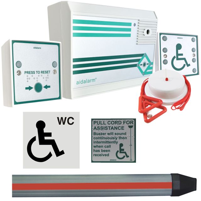 AIDALARM Disabled Toilet Alarm Kit with Panic Strip