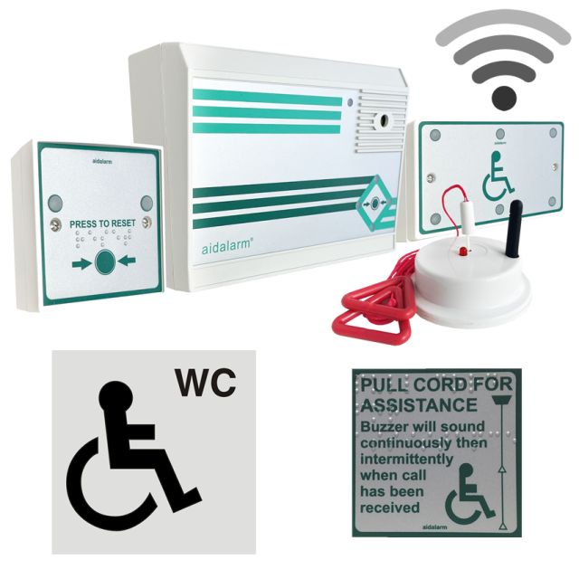 Wireless Disabled Toilet Alarm Kit - Mains Powered Control