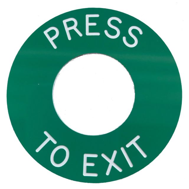 Press to Exit engraved GREEN disc use with S1712WGB