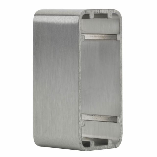 Narrow style mock stainless steel pattress 38mm deep