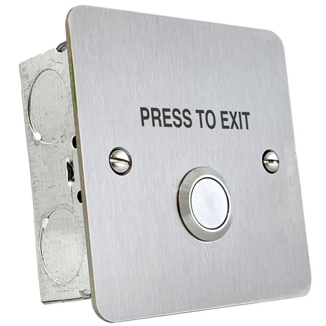 Press to Exit button Stainless steel