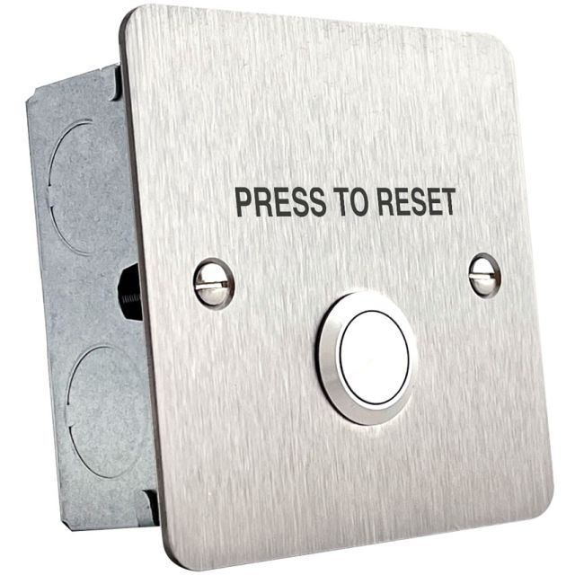 Press to Reset button Stainless steel