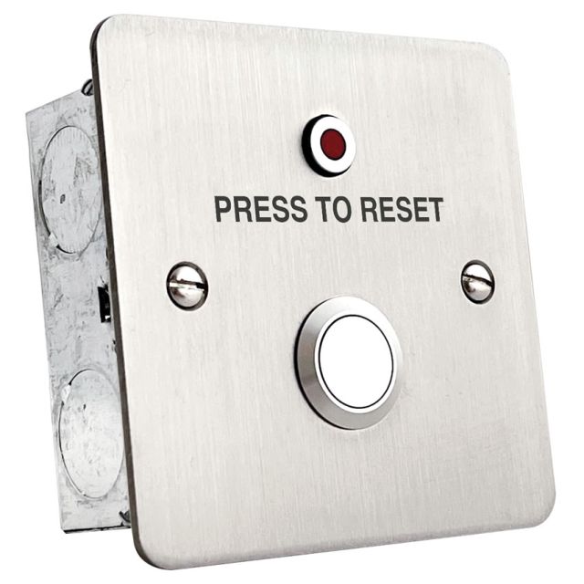 Press to Reset button with LED and sounder