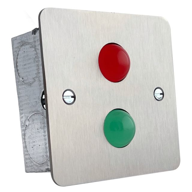 Indicator Red/Green jumbo LEDs &amp; sounder stainless steel