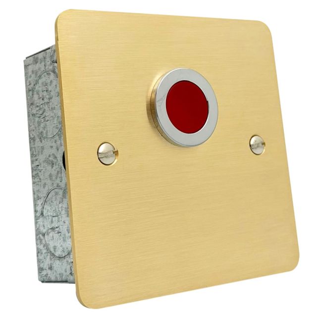 Brushed Brass Red Overdoor Light and sounder