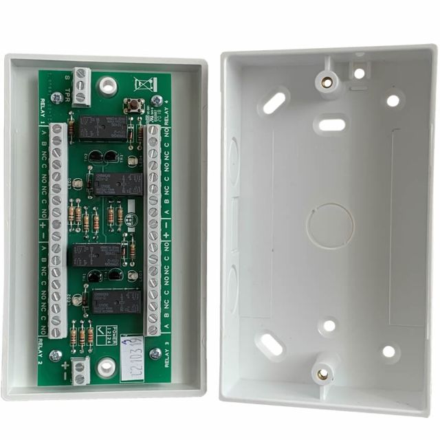 Quad boxed transistorised DPCO relay module 12vdc