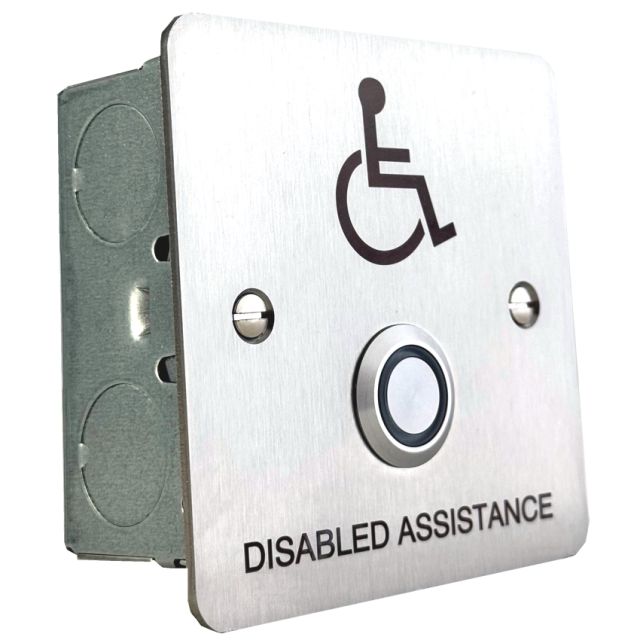 Call button with Halo LED Stainless steel, Disabled Logo