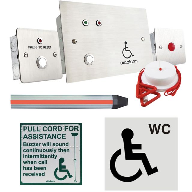 Disabled Person Toilet Alarm Kit, c/w Panic Strip S/S