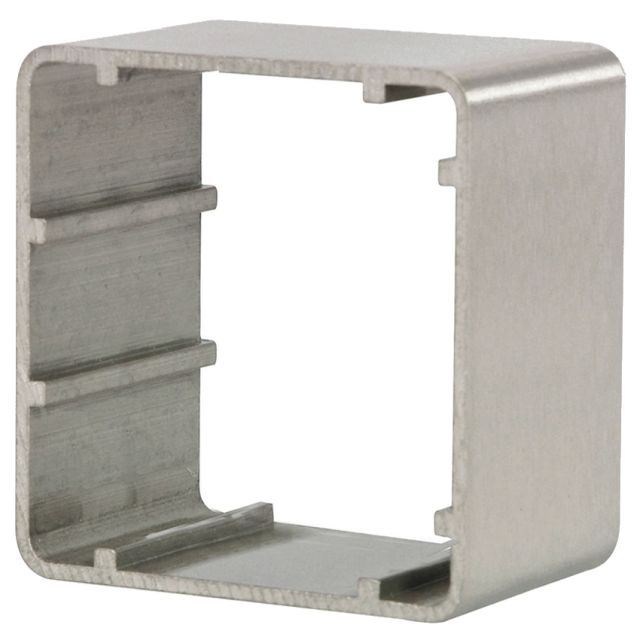 Single gang mock stainless steel pattress 50mm deep